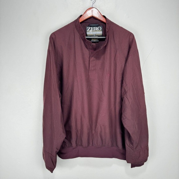 Zero Restriction Golf‎ Windbreaker Jacket Men Medium Maroon Microfiber Pockets - Picture 1 of 11